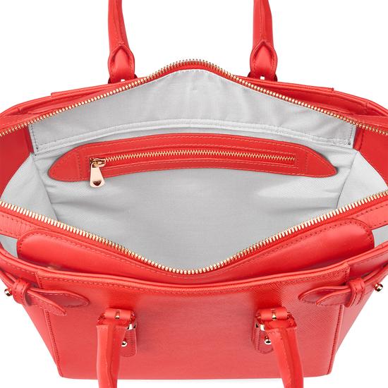 Mini Marylebone Tote in Dahlia Saffiano from Aspinal of London