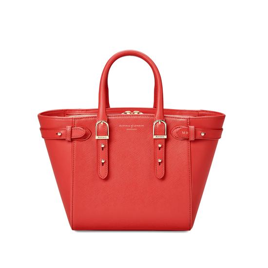 Mini Marylebone Tote in Dahlia Saffiano from Aspinal of London