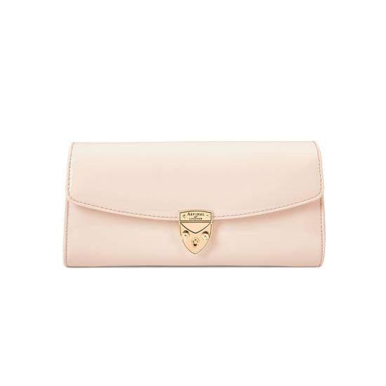 Mini Eaton Clutch in Deep Shine Nude Patent from Aspinal of London
