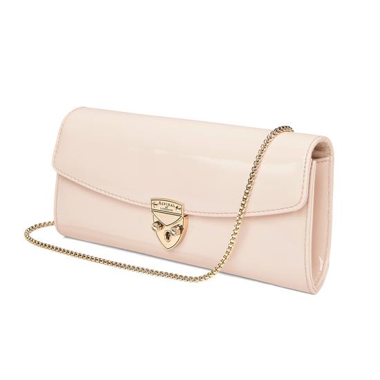 Mini Eaton Clutch in Deep Shine Nude Patent from Aspinal of London
