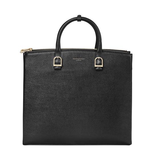 Editor's Tote in Black Saffiano from Aspinal of London