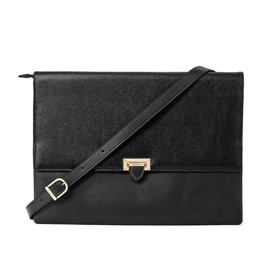 City Document Case in Black Saffiano from Aspinal of London