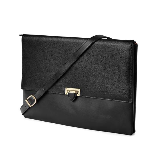 City Document Case in Black Saffiano from Aspinal of London