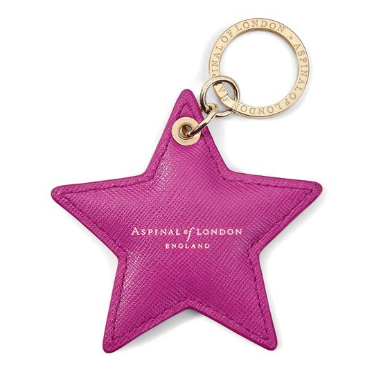 Star Keyring in Orchid Saffiano from Aspinal of London