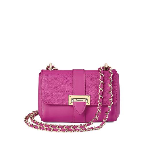 Micro Lottie Bag in Orchid Saffiano from Aspinal of London