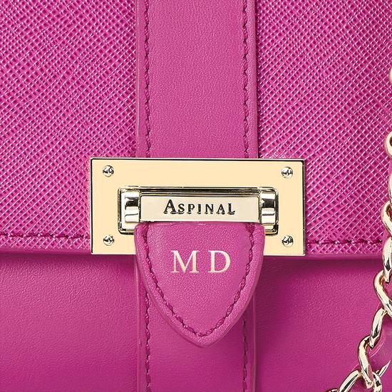 Micro Lottie Bag in Orchid Saffiano from Aspinal of London