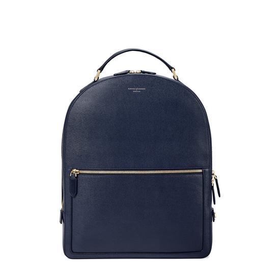 Large Mount Street Backpack in Navy Saffiano from Aspinal of London