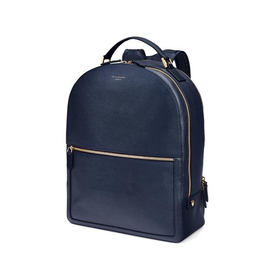 Large Mount Street Backpack in Navy Saffiano from Aspinal of London