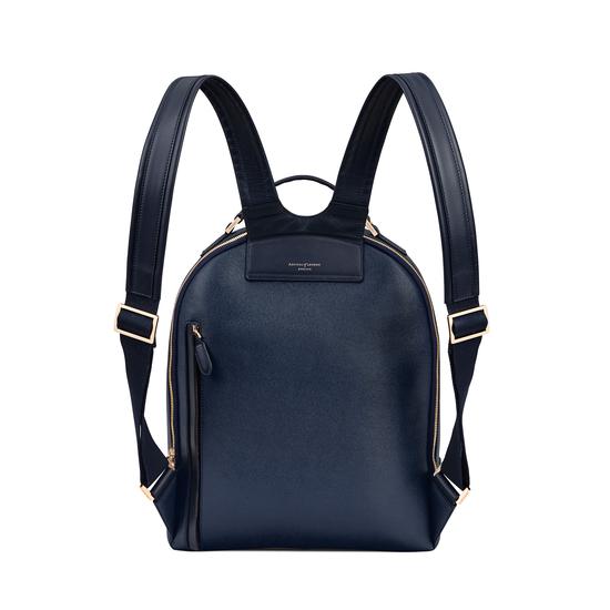 Large Mount Street Backpack in Navy Saffiano from Aspinal of London
