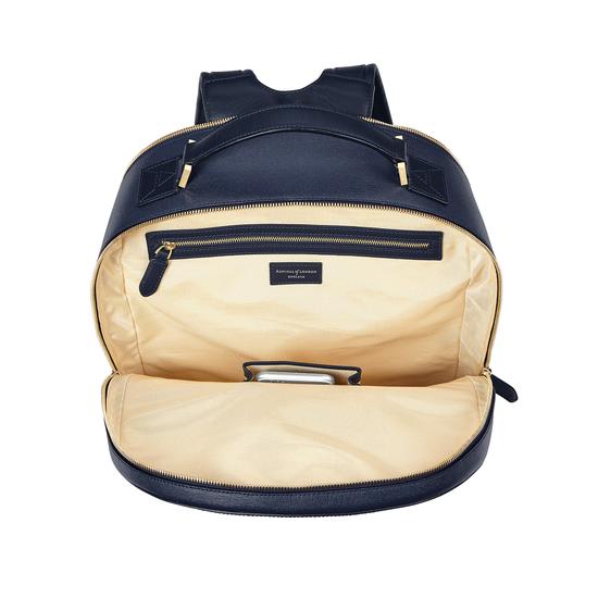 Large Mount Street Backpack in Navy Saffiano from Aspinal of London