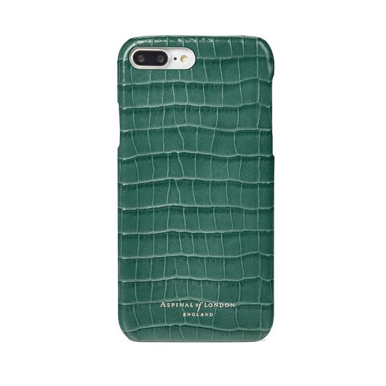 iPhone 7 Plus Leather Cover in Deep Shine Sage Small Croc from Aspinal of London
