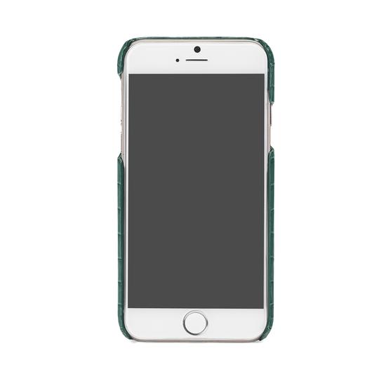 iPhone 7 Plus Leather Cover in Deep Shine Sage Small Croc from Aspinal of London