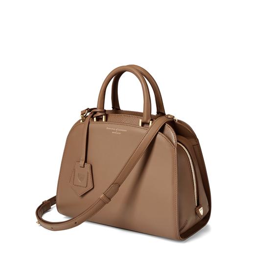 Mini Hepburn Bag in Smooth Camel & Camel Lizard from Aspinal of London
