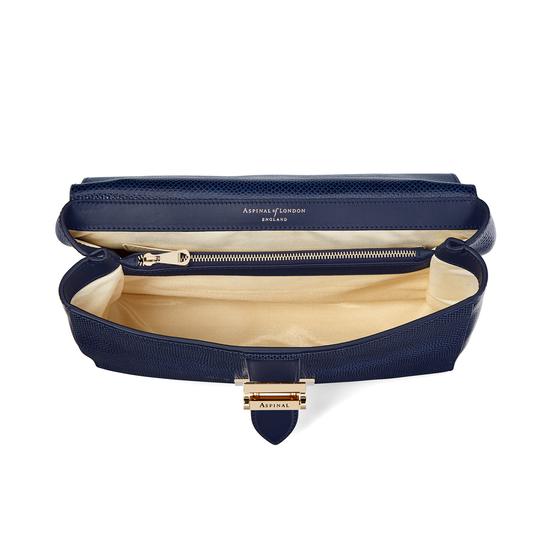 Large Lottie Bag in Midnight Blue Lizard from Aspinal of London