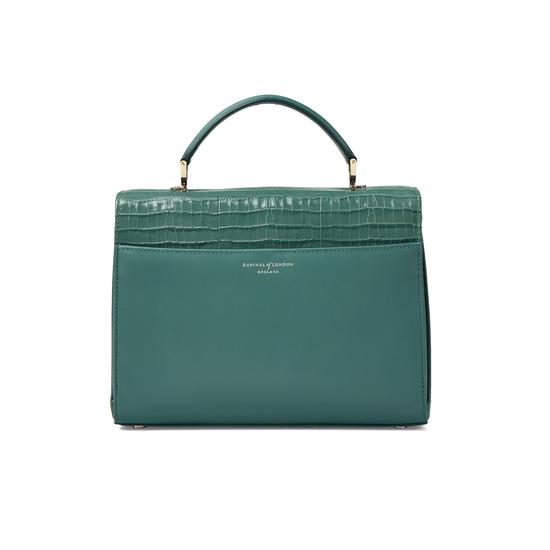 Mayfair Bag in Deep Shine Sage Small Croc from Aspinal of London