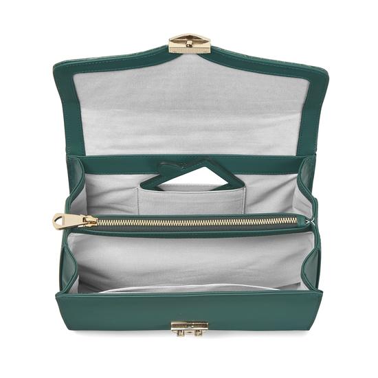 Mayfair Bag in Deep Shine Sage Small Croc from Aspinal of London