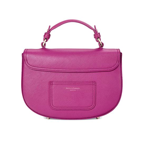 Letterbox Saddle Bag in Orchid Saffiano from Aspinal of London