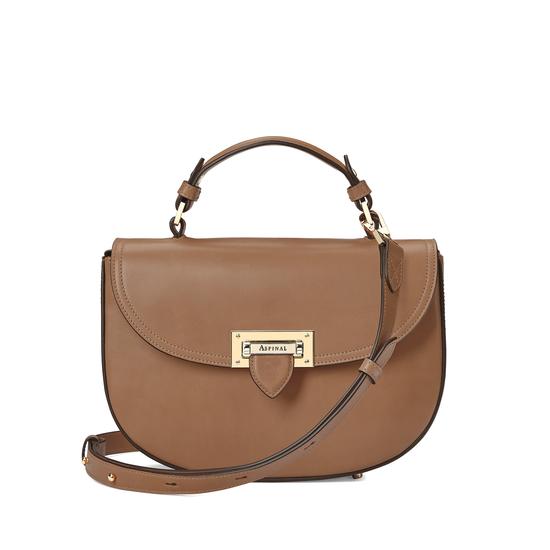 Letterbox Saddle Bag in Smooth Natural Tan from Aspinal of London