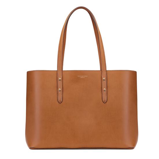 Regent Tote in Smooth Natural Tan from Aspinal of London