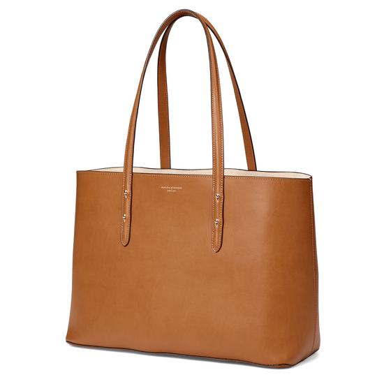 Regent Tote in Smooth Natural Tan from Aspinal of London