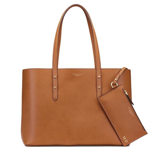 Regent Tote in Smooth Natural Tan from Aspinal of London