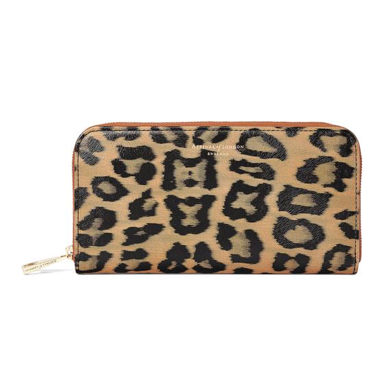 Continental Clutch Zip Wallet in Leopard Print from Aspinal of London