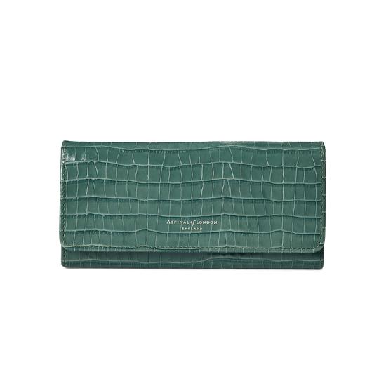 Lottie Purse in Deep Shine Sage Small Croc from Aspinal of London