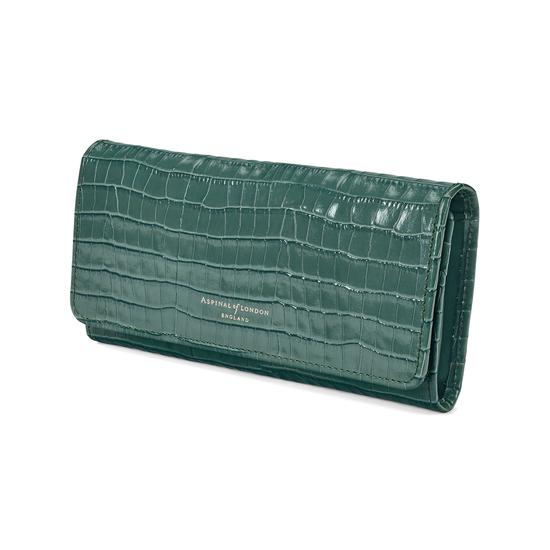 Lottie Purse in Deep Shine Sage Small Croc from Aspinal of London