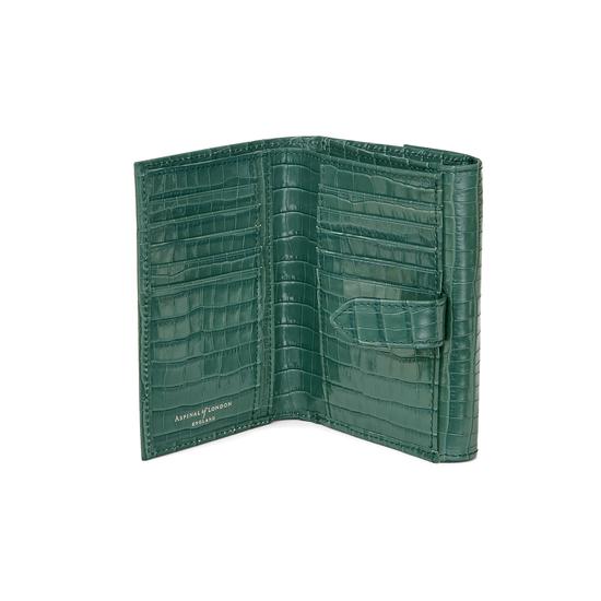 Small Mayfair Purse in Deep Shine Sage Small Croc from Aspinal of London