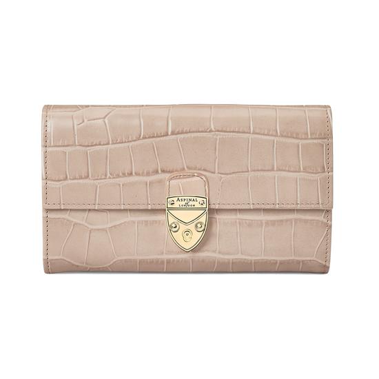 Mayfair Purse in Deep Shine Soft Taupe Croc from Aspinal of London