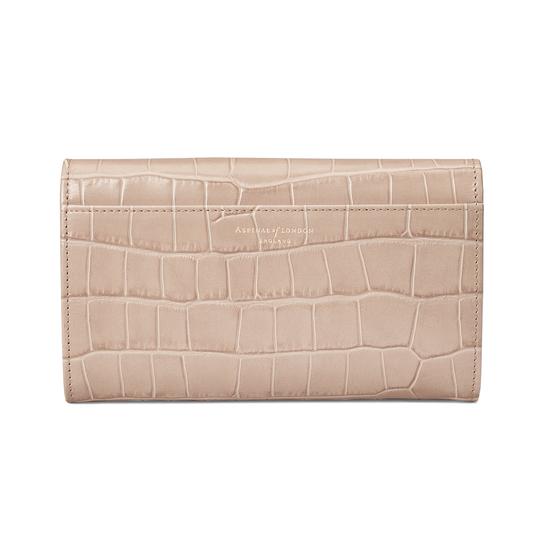 Mayfair Purse in Deep Shine Soft Taupe Croc from Aspinal of London