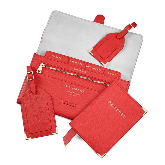 Classic Travel Collection in Dahlia Saffiano from Aspinal of London