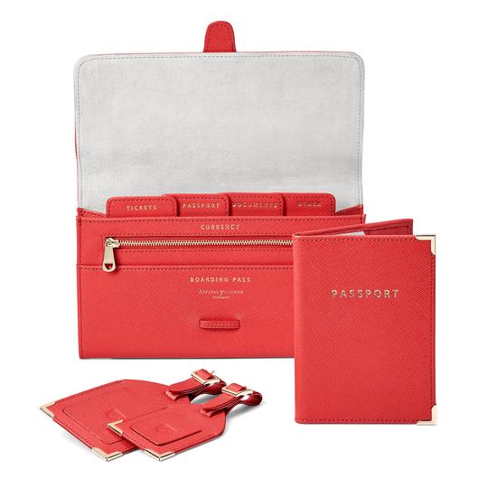 Classic Travel Collection in Dahlia Saffiano from Aspinal of London
