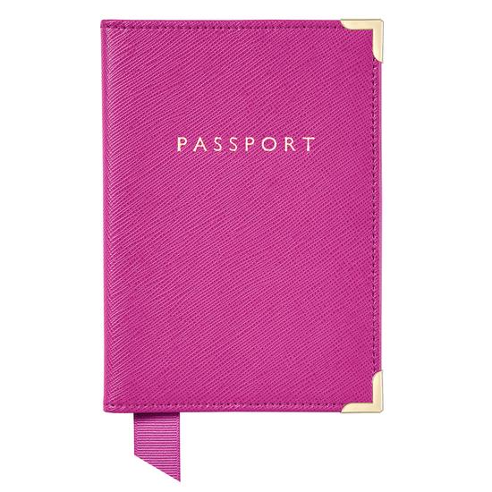 Classic Travel Collection in Orchid Saffiano from Aspinal of London