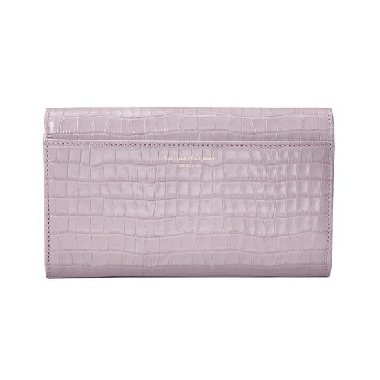 Mayfair Purse in Deep Shine Lilac Small Croc from Aspinal of London