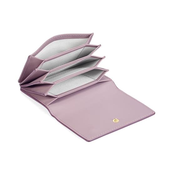 Accordion Credit Card Holder in Smooth Lilac from Aspinal of London