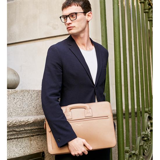 Connaught Document Case in Camel Saffiano from Aspinal of London