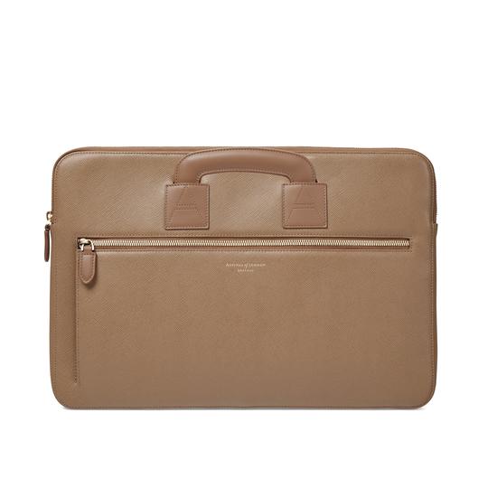 Connaught Document Case in Camel Saffiano from Aspinal of London