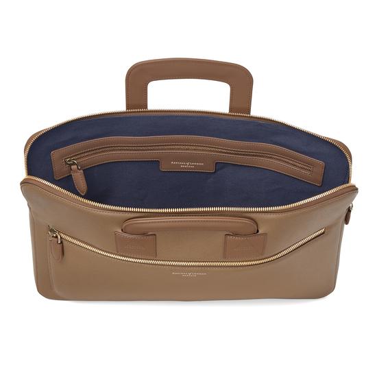 Connaught Document Case in Camel Saffiano from Aspinal of London