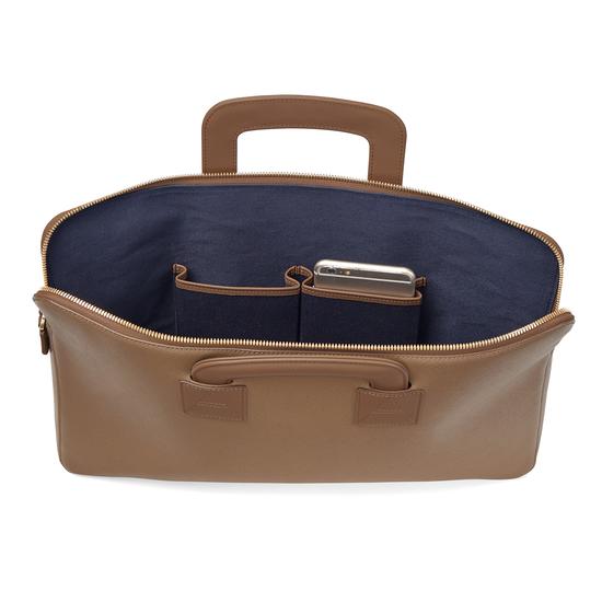 Connaught Document Case in Camel Saffiano from Aspinal of London