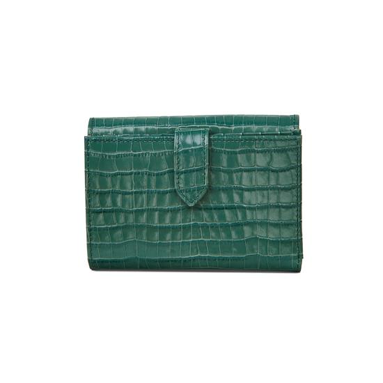 Small Mayfair Purse in Deep Shine Sage Small Croc from Aspinal of London