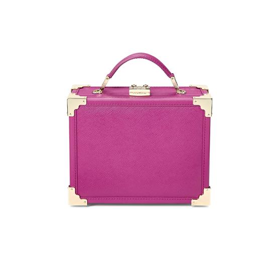 Mini Trunk Clutch in Orchid Saffiano from Aspinal of London