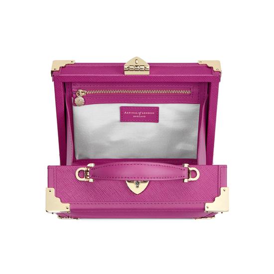 Mini Trunk Clutch in Orchid Saffiano from Aspinal of London