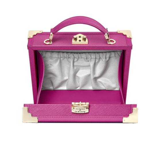 Mini Trunk Clutch in Orchid Saffiano from Aspinal of London
