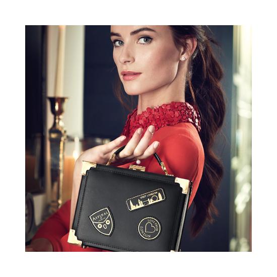 Mini Trunk Clutch in Orchid Saffiano from Aspinal of London