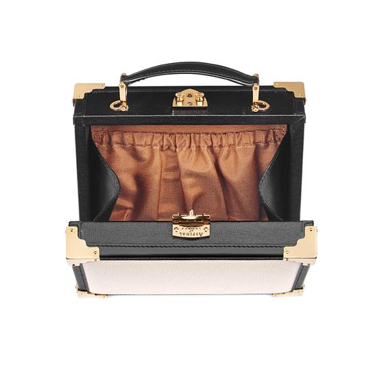 Mini Trunk Clutch in Monochrome Saffiano from Aspinal of London