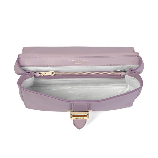 Large Lottie Bag in Deep Shine Lilac Small Croc from Aspinal of London