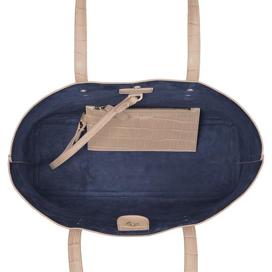 Regent Tote in Soft Taupe Croc from Aspinal of London