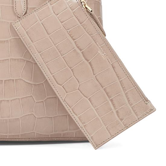 Regent Tote in Soft Taupe Croc from Aspinal of London