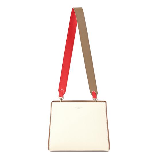 Small Ella Hobo in Ivory Pebble with Dahlia & Camel Strap from Aspinal of London